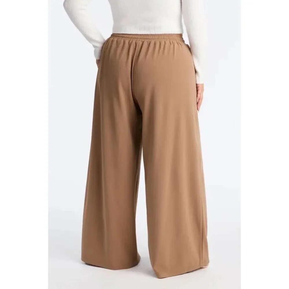 Crepe Woven Wide Leg Pant 33 - Mocha